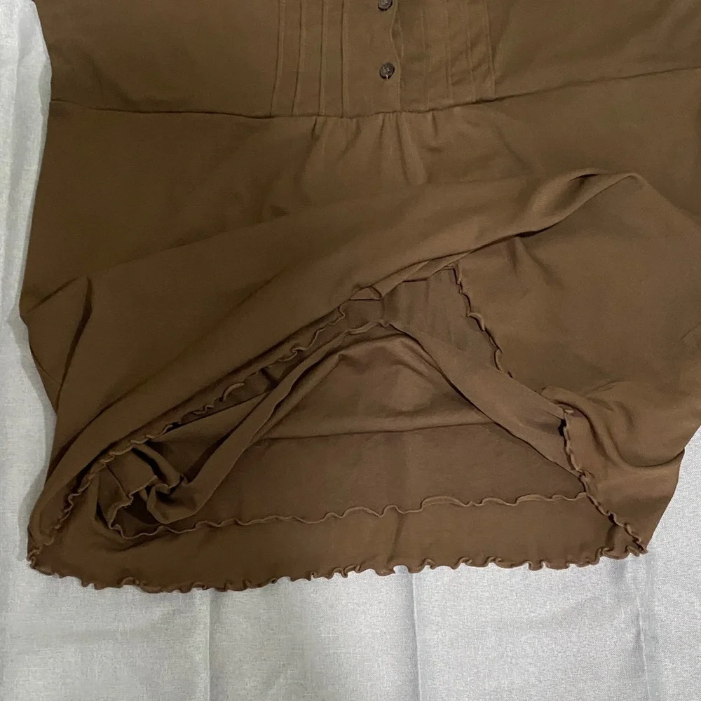 Liz Claiborne Chocolate Button-Up Blouse